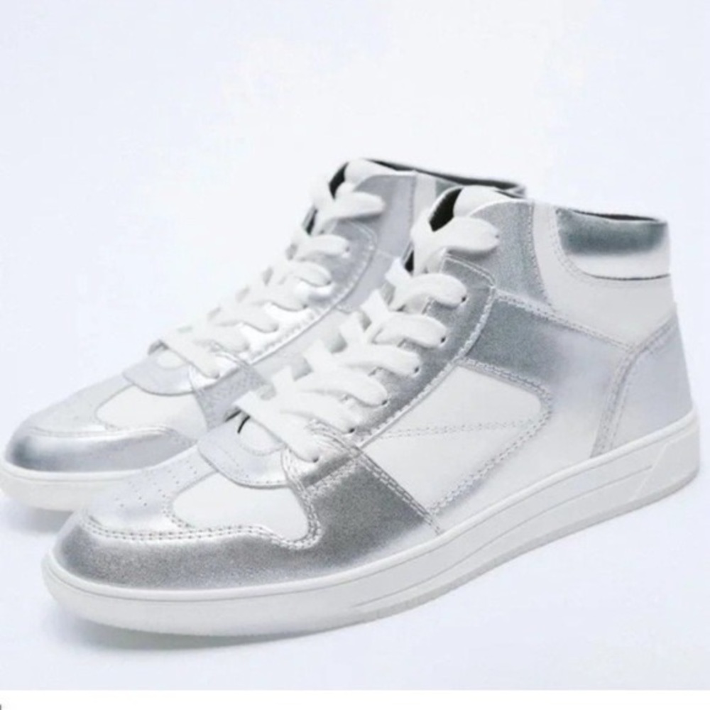 Zara Silver Hightop Shoes